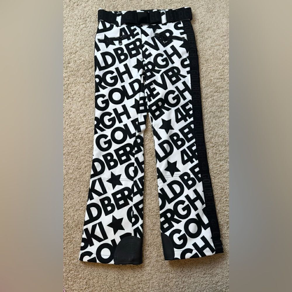 Goldbergh pippa Skistar Ski Pants Pippa Ski Pants White Black Logo Waterproof 10 - Picture 4 of 6